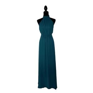 Gorgeous Show Me Your Mumu Collette Collar Halter Deep Jade Chiffon Dress Small